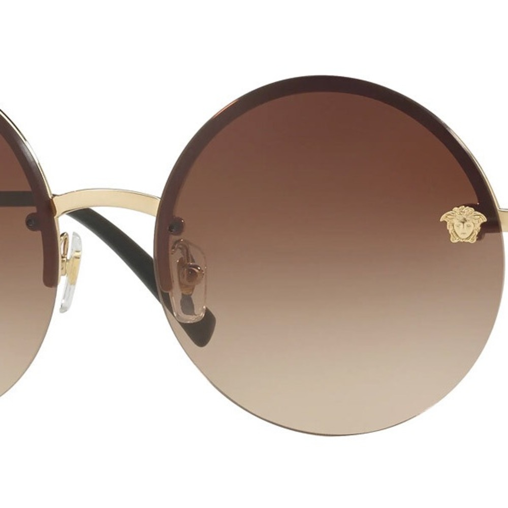 Versace Gold Frame Sunglasses with Brown Lenses - Picture 8 of 8